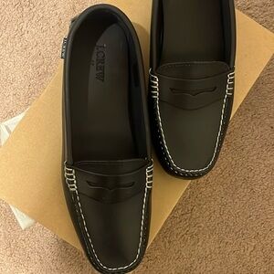 Brand new with box j.crew penny loafers in antique navy size 9